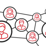 Web of head and shoulder outlines of men and women.