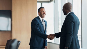 A financial professional meets with an executive at a financial services company to discuss why mutuality matters as he considers his next career step.